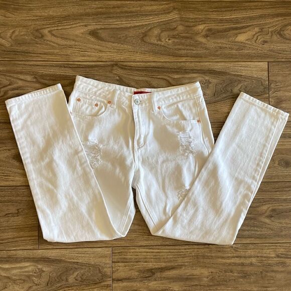 Signature 8 Distressed Skinny White Pant || size Medium - Picture 4 of 7